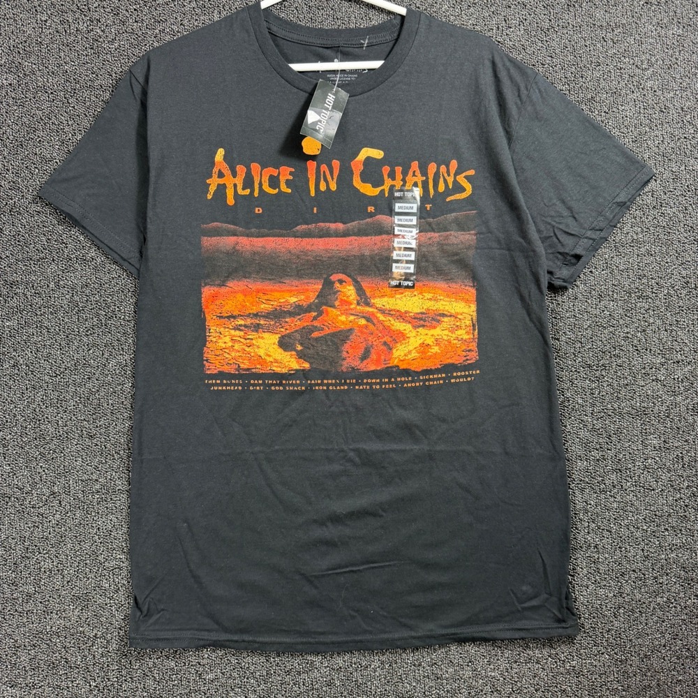 Alice In Chains Dirt Album Graphic Band Tee Men's M Black Hot Topic Grunge NWT